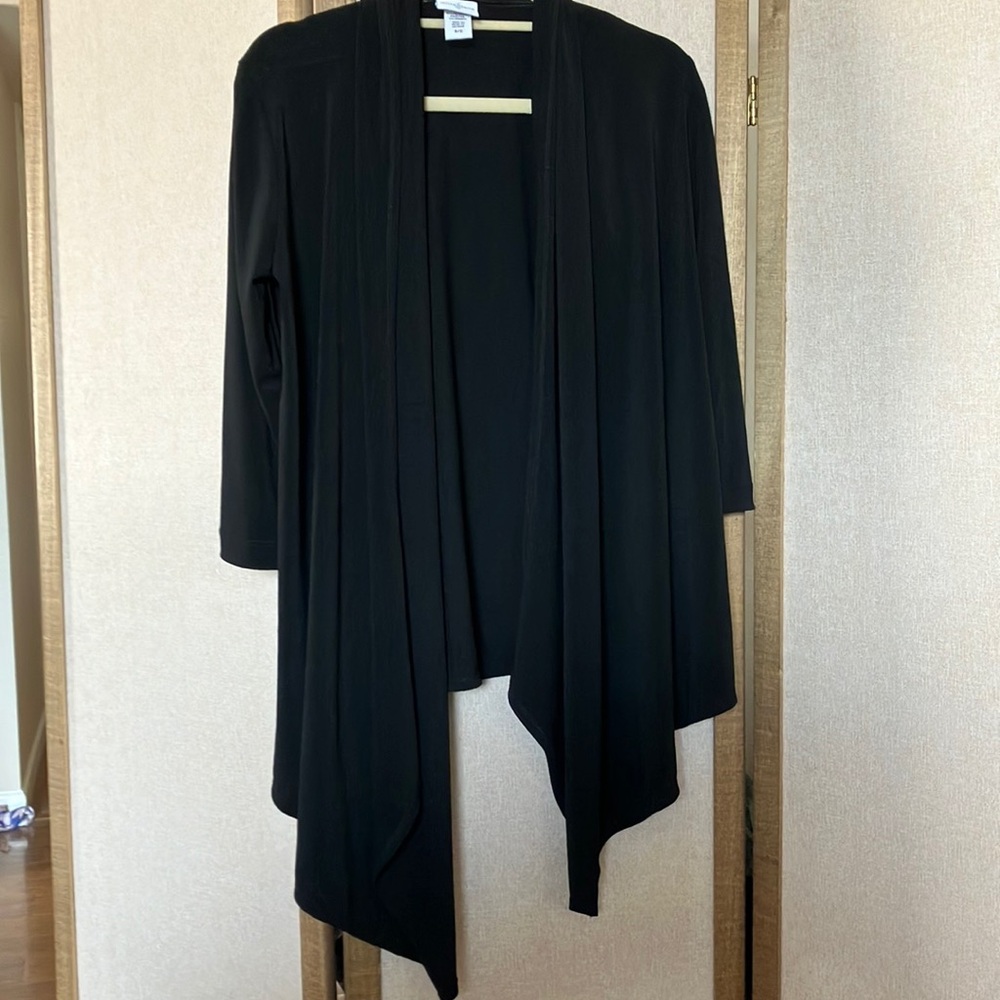 FINAL MARKDOWN Jaclyn smith Black Waterfall Cardigan small